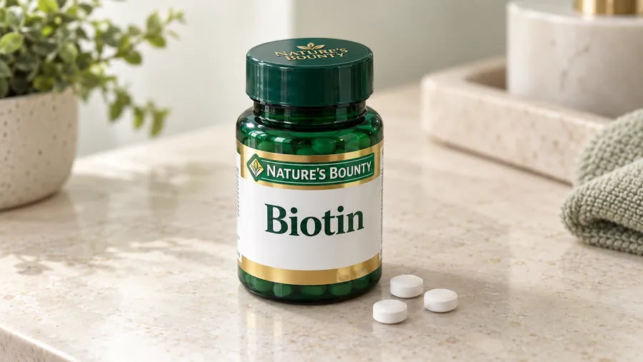 Nature's Bounty Biotin supplement bottle